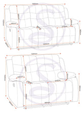 Load image into Gallery viewer, Lima Reclining Sofa Suite (3 + 2 Seater)<br>£27.50 Per Week For 52 Weeks