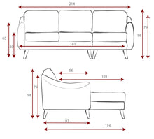 Load image into Gallery viewer, Wembley Chaise Sofa<br>£27 Per Week For 52 Weeks