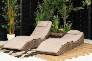 Atlas Set of 2 Sun Loungers with Side Table<br>£25 Per Week For 52 Weeks