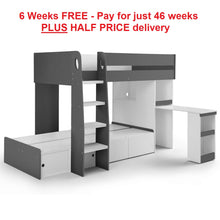 Load image into Gallery viewer, Solar Charcoal Bunk Beds&lt;br&gt;£18.50 Per Week For 52 Weeks
