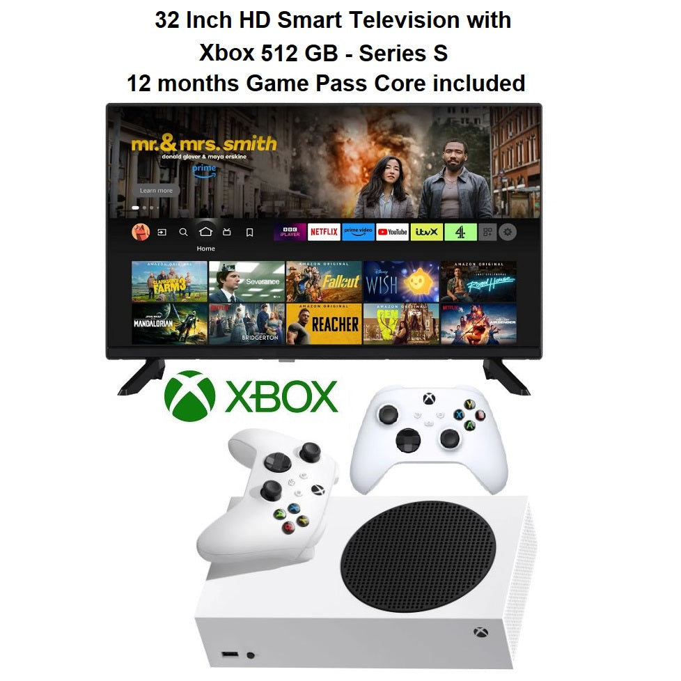Xbox Series S - 512 GB with 32 Inch HD Smart TV £21.50 Per Week
