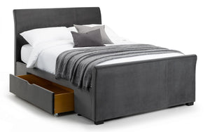 Vienna Dark Grey Velvet King Size Bed<br>£16 Per Week For 52 Weeks